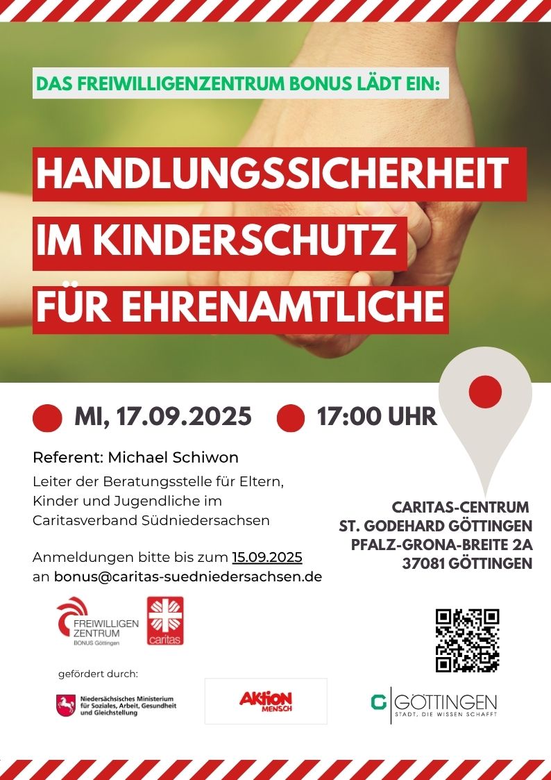 Plakat zur Fortbildung am 17.09.2025: Kinderschutz im Ehrenamt